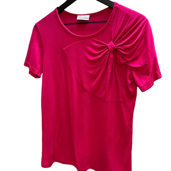 Red Valentino bow knot hot pink lightweight t-shirt - Picture 2 of 7